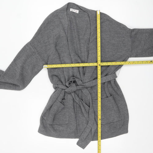 Urban Bliss Women's Grey Knit Belted Cardigan UK 10