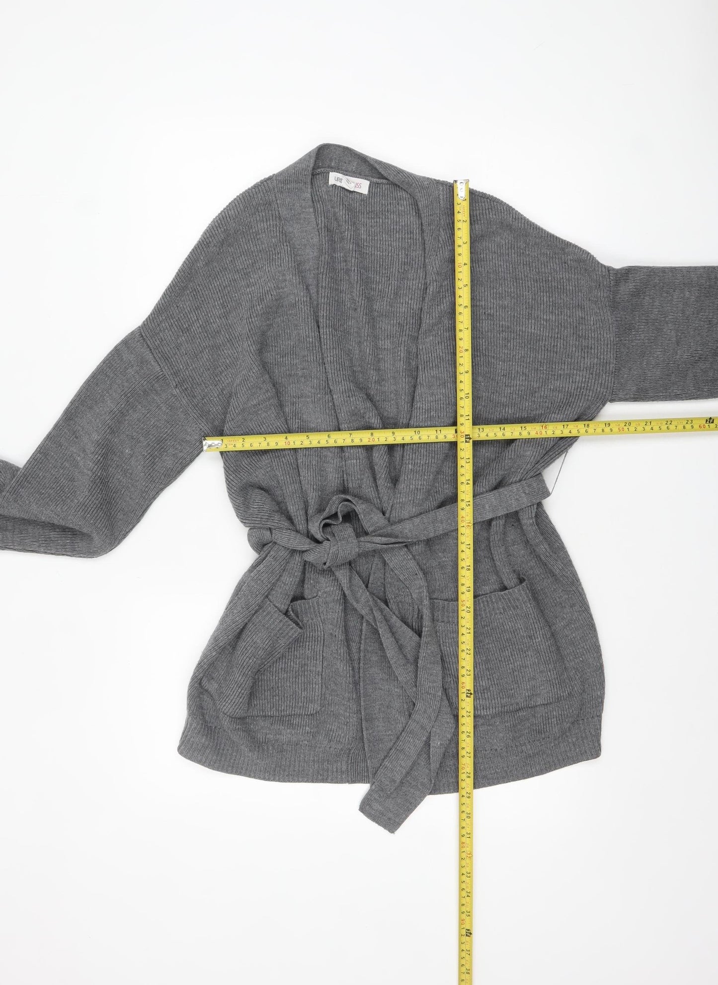 Urban Bliss Women's Grey Knit Belted Cardigan UK 10