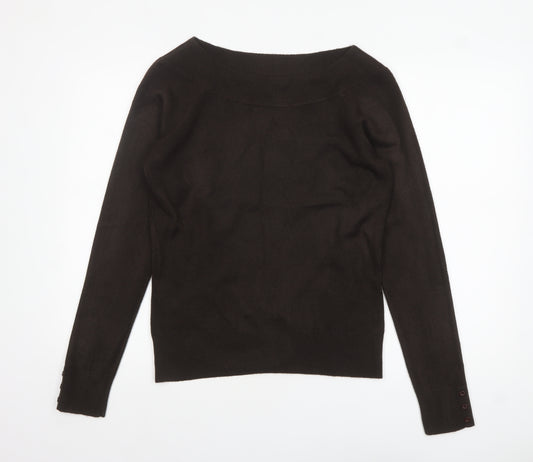 Debenhams Women Brown Size 12 Boat Neck Long Sleeve Jumper