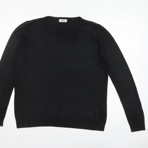 Jacqueline de Yong Women's Black Knit Crew Neck Jumper Size M