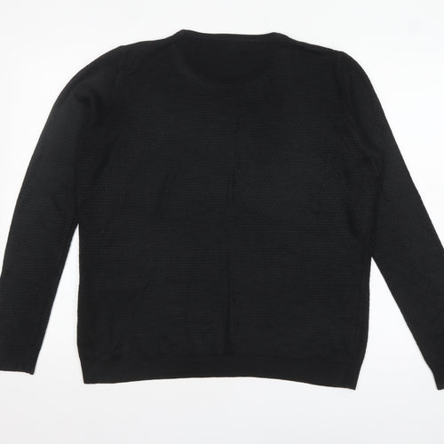 Jacqueline de Yong Women's Black Knit Crew Neck Jumper Size M