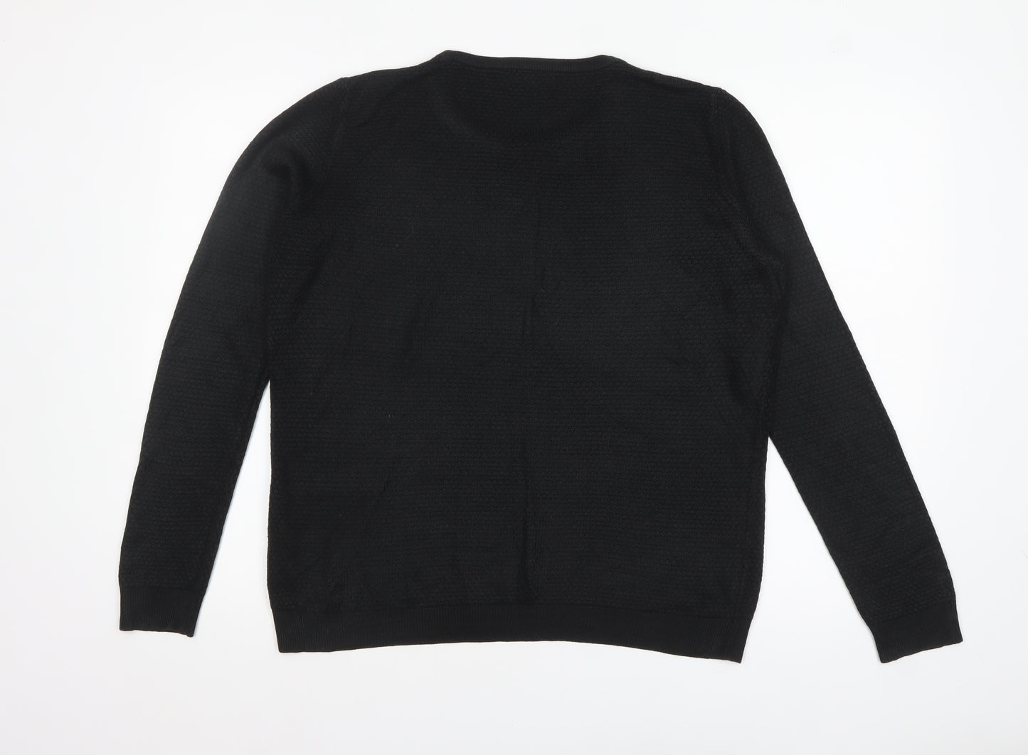 Jacqueline de Yong Women's Black Knit Crew Neck Jumper Size M