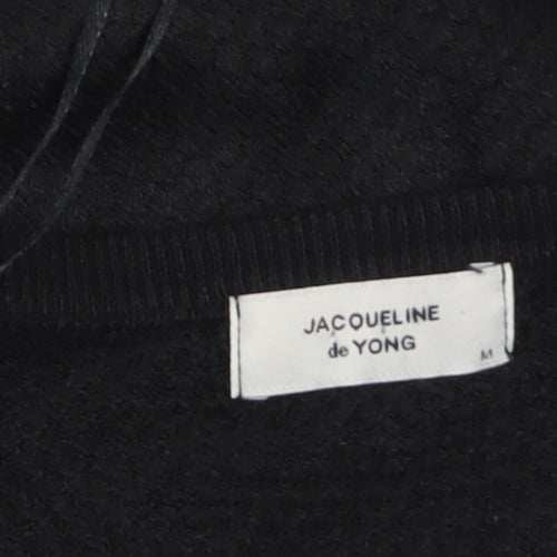 Jacqueline de Yong Women's Black Knit Crew Neck Jumper Size M