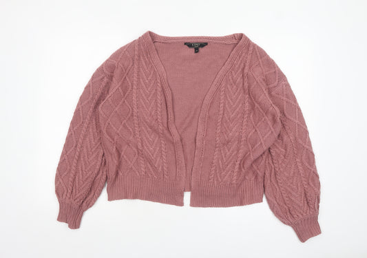 Lipsy Women’s Pink Cable Knit V-Neck Cardigan Size M