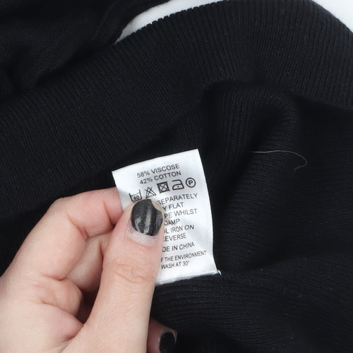 ASOS Women Black Size 14 Pullover Knit Jumper
