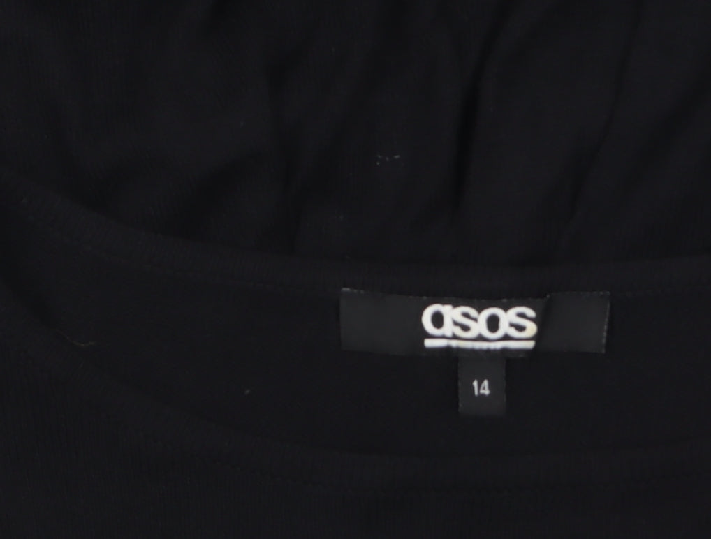ASOS Women Black Size 14 Pullover Knit Jumper