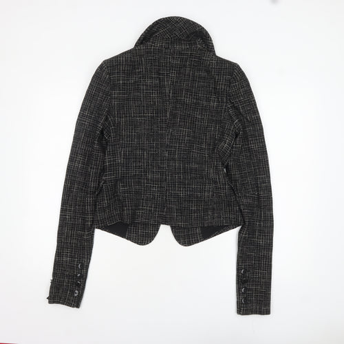 Patrizia Pepe Women’s Black Check Tweed Wool Blazer Size 16