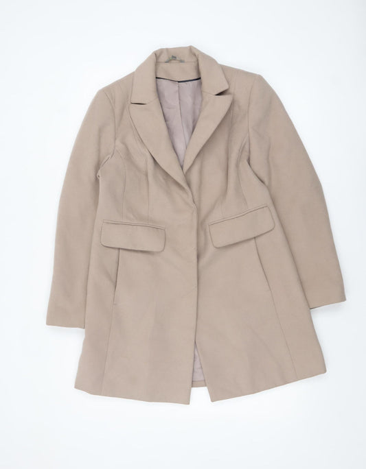 Marks and Spencer Women Beige Petite Size 12 Mid-Length Coat