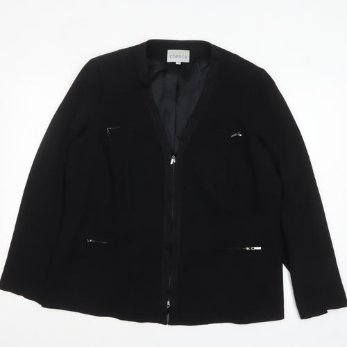 Chesca Women's Black Size 16 Zip-Up Lined Jacket