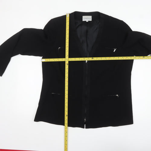 Chesca Women's Black Size 16 Zip-Up Lined Jacket
