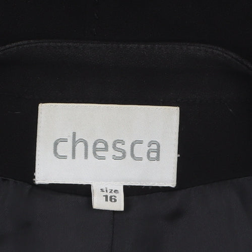 Chesca Women's Black Size 16 Zip-Up Lined Jacket