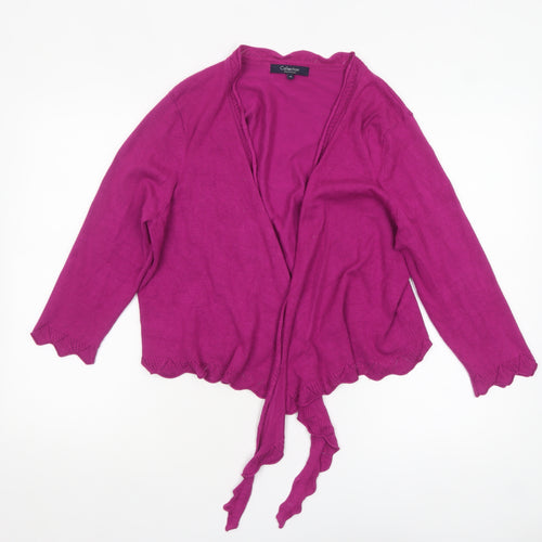 Debenhams Women’s Purple Wool Blend Wrap Cardigan Size 16