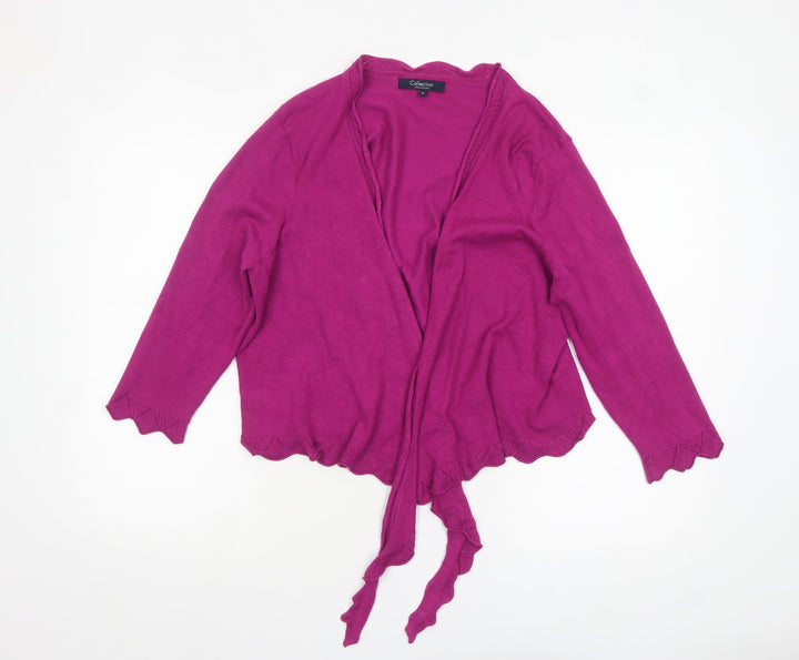 Debenhams Women’s Purple Wool Blend Wrap Cardigan Size 16