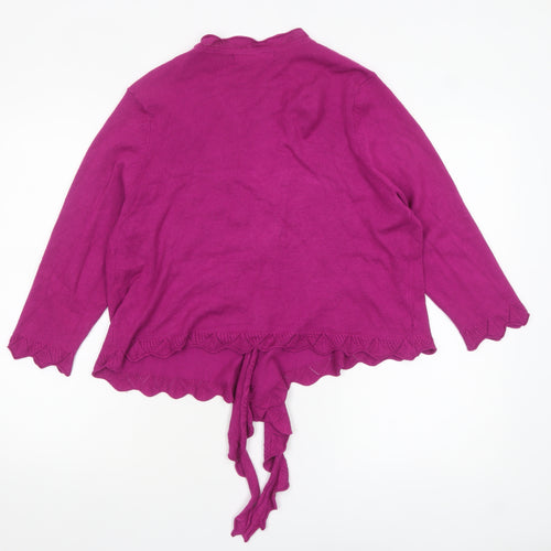 Debenhams Women’s Purple Wool Blend Wrap Cardigan Size 16