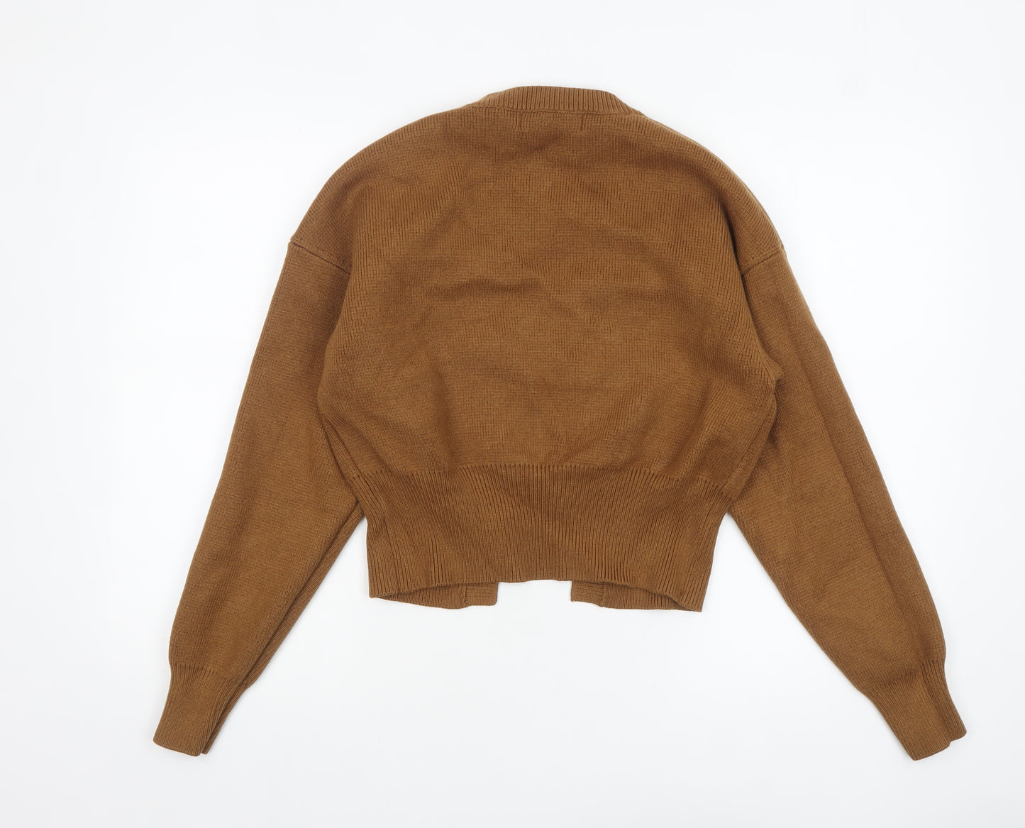 Primark Women Brown Medium Knit Cardigan with Buckle Detail