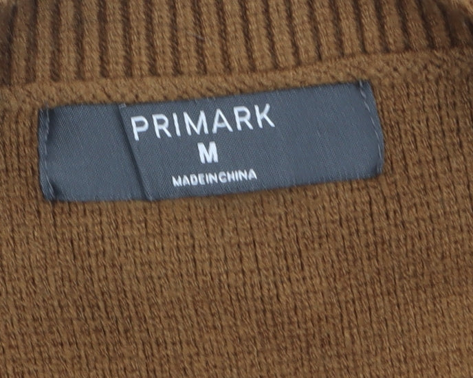 Primark Women Brown Medium Knit Cardigan with Buckle Detail