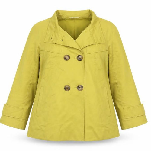 Marks and Spencer Women's Green Cotton Short Pea Coat UK 12