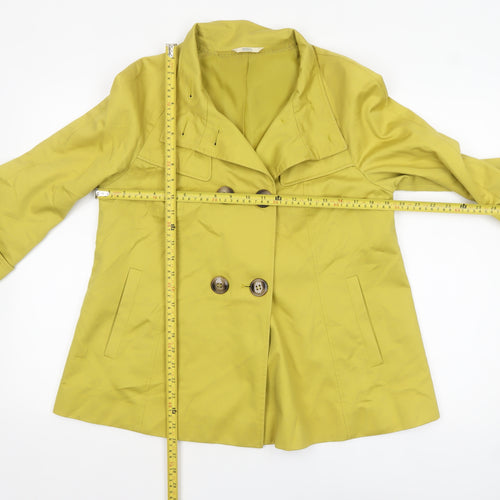 Marks and Spencer Women's Green Cotton Short Pea Coat UK 12