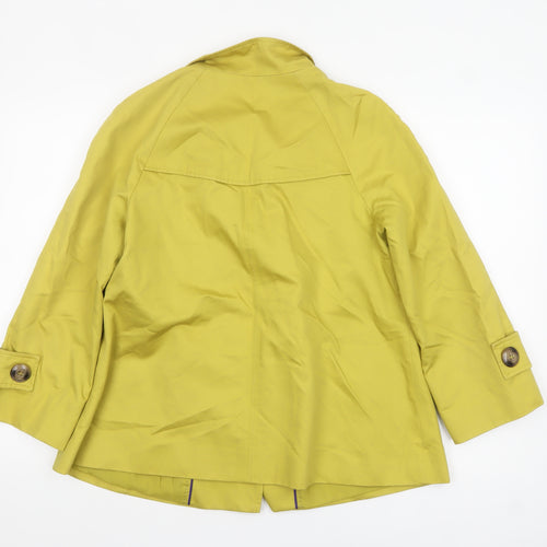 Marks and Spencer Women's Green Cotton Short Pea Coat UK 12