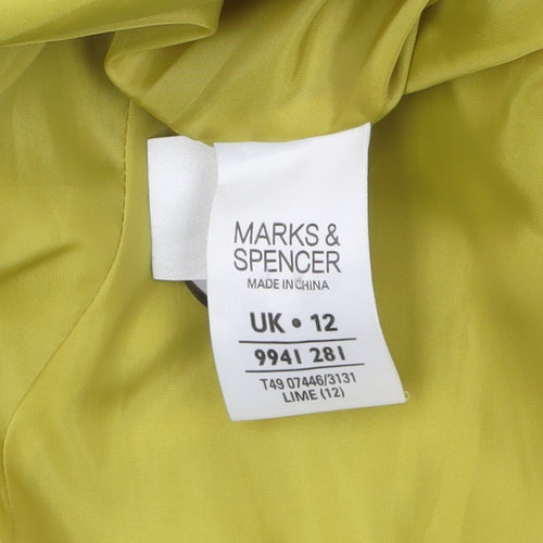 Marks and Spencer Women's Green Cotton Short Pea Coat UK 12