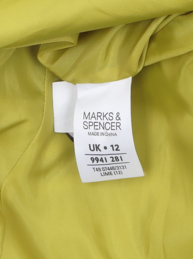 Marks and Spencer Women's Green Cotton Short Pea Coat UK 12
