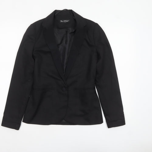 Miss Selfridge Women Black UK 8 Classic Blazer Single-Breasted