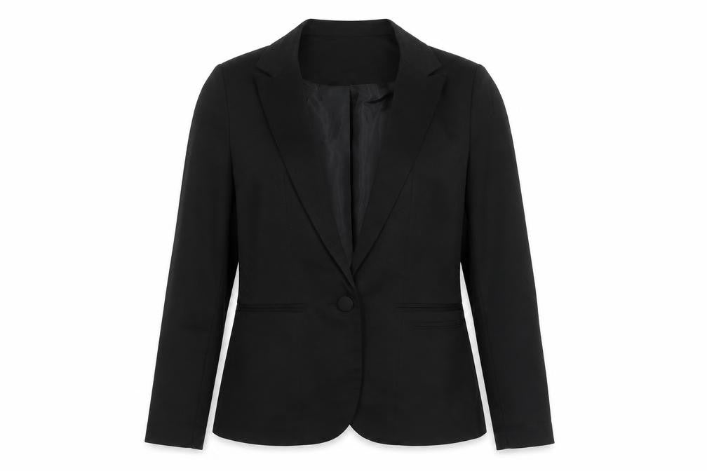 Front view of Miss Selfridge Women Black UK 8 Classic Blazer Single-Breasted