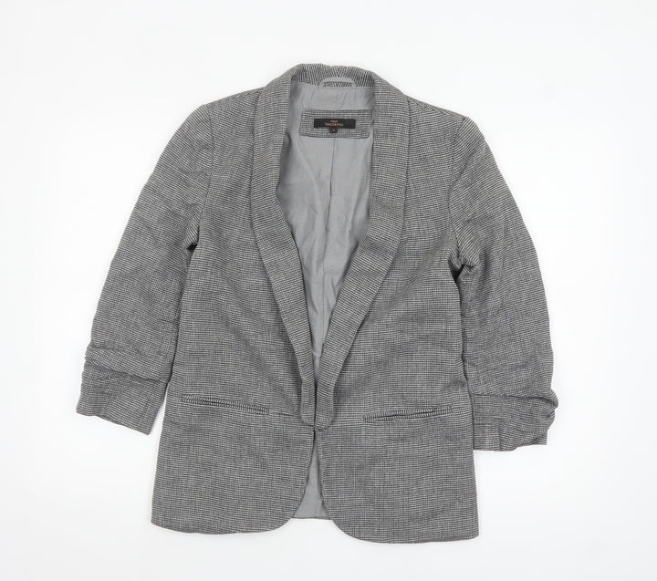 Next Women Grey Checked Blazer Jacket UK 10 Regular Fit