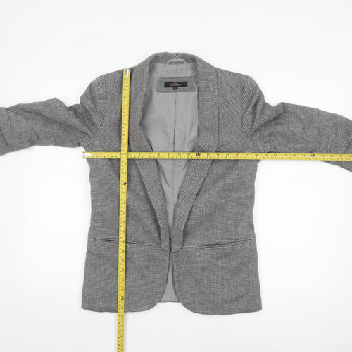 Next Women Grey Checked Blazer Jacket UK 10 Regular Fit