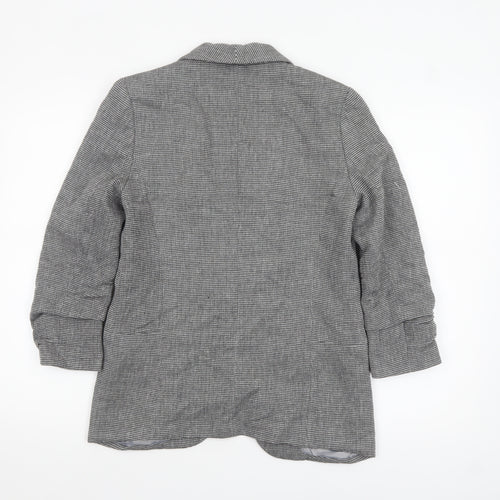 Next Women Grey Checked Blazer Jacket UK 10 Regular Fit