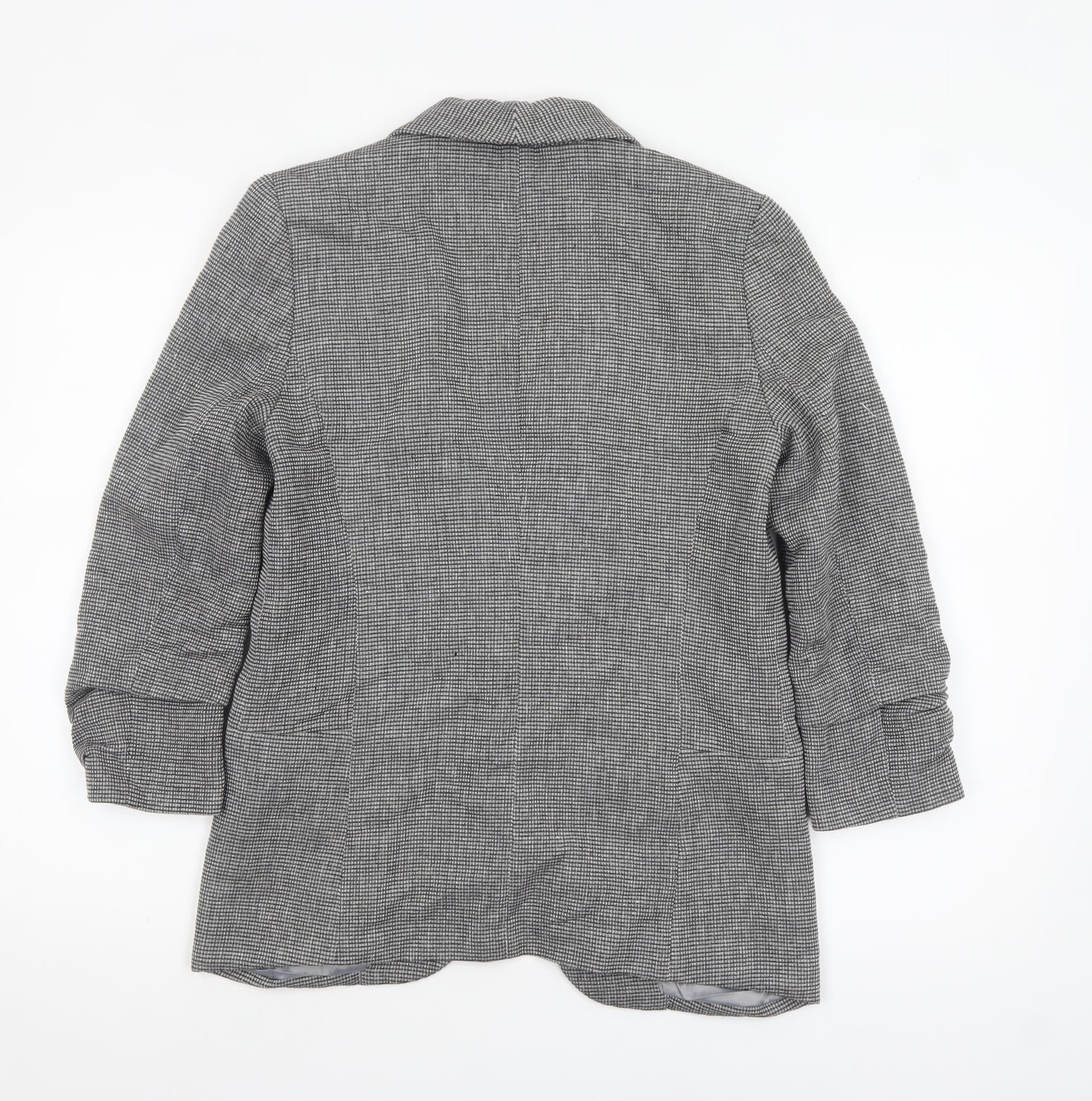 Next Women Grey Checked Blazer Jacket UK 10 Regular Fit