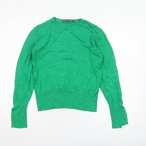 Sosandar Women's Green Crew Neck Long Sleeve Pullover Jumper Size 12