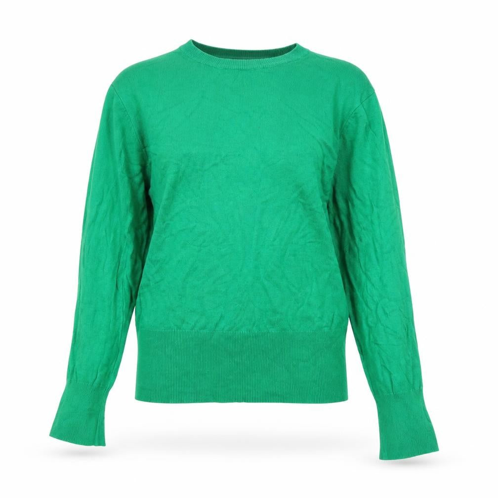 Front view of Sonsandar Women's Green Crew Neck Long Sleeve jumper, size 12