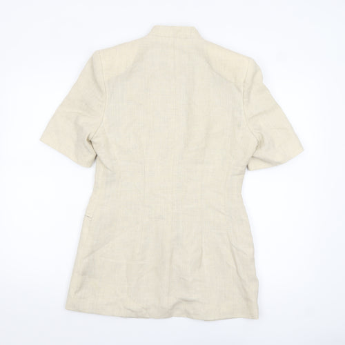Richards Womens Beige Linen Blend Short Sleeve Suit Jacket Size 10