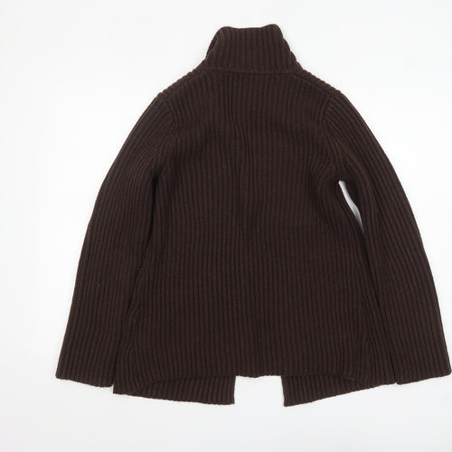 Berkertex Women Brown Knit Collared Cardigan Size 10-12
