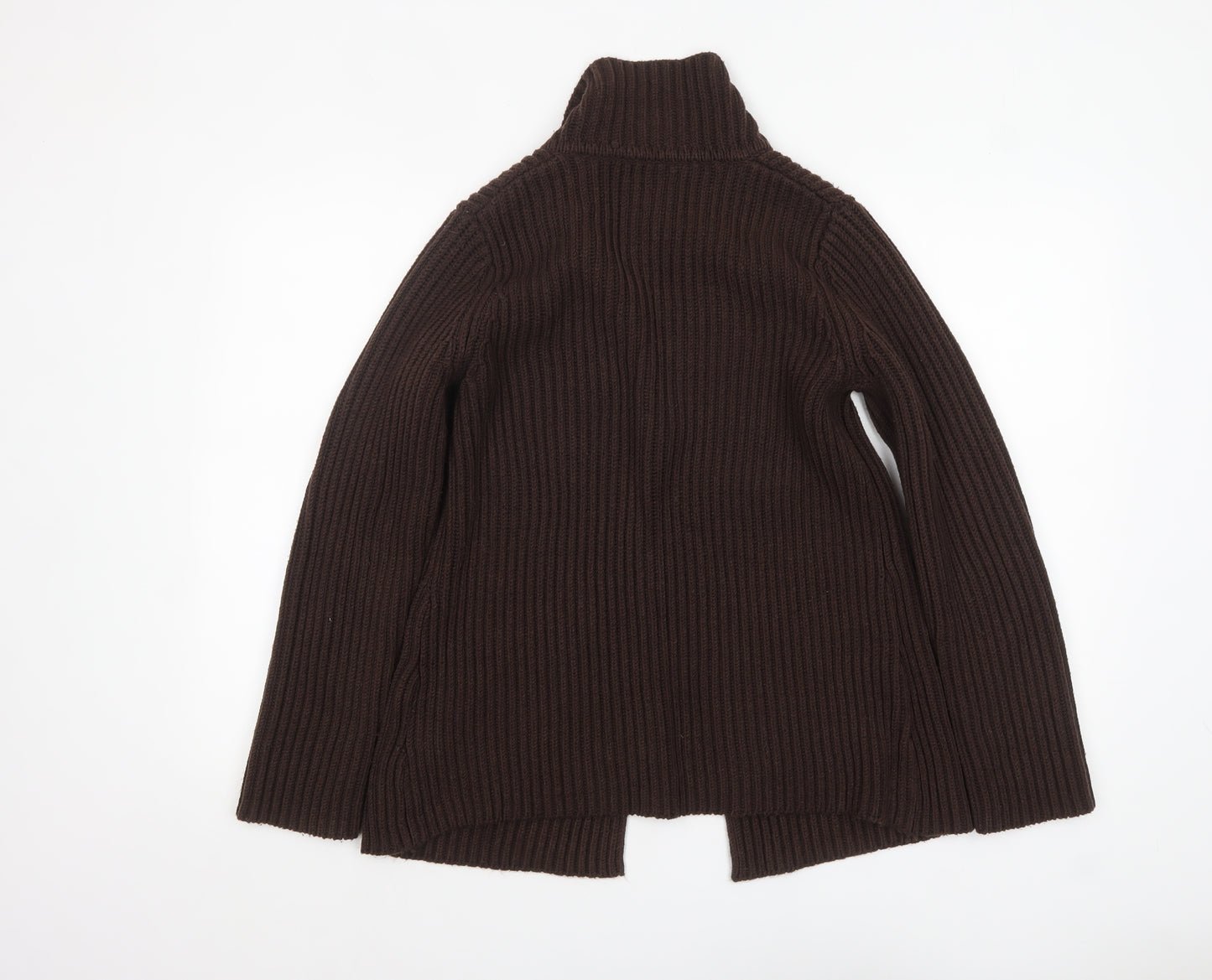 Berkertex Women Brown Knit Collared Cardigan Size 10-12