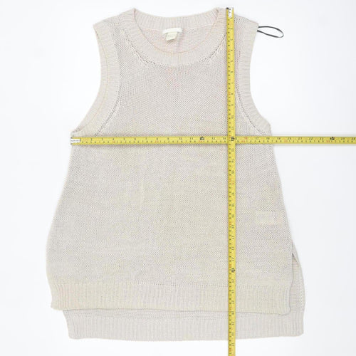 H&M Womens Beige Sleeveless Knit Vest Jumper Size L