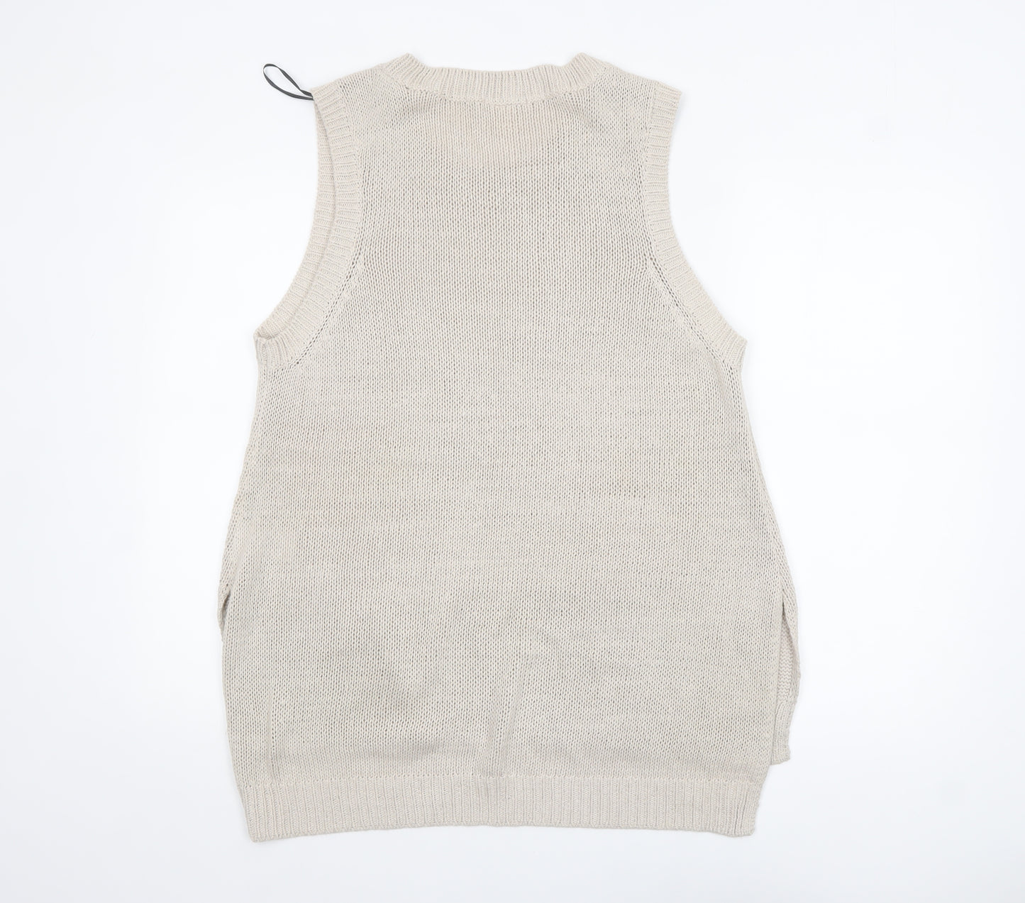 H&M Womens Beige Sleeveless Knit Vest Jumper Size L