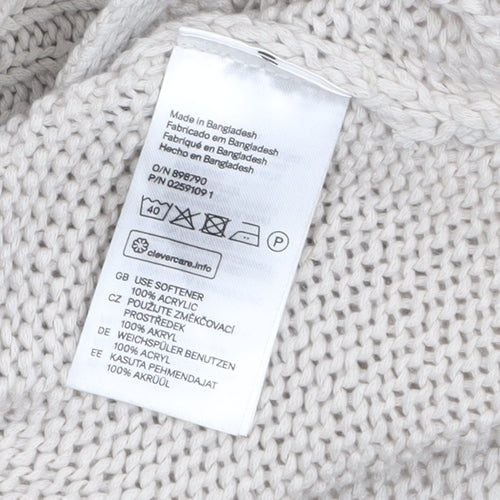 H&M Womens Beige Sleeveless Knit Vest Jumper Size L