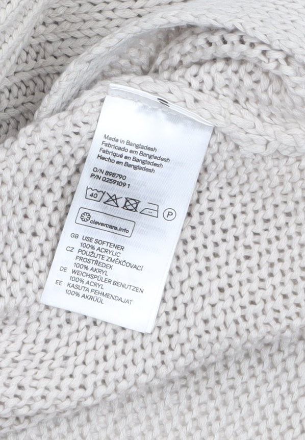 H&M Womens Beige Sleeveless Knit Vest Jumper Size L