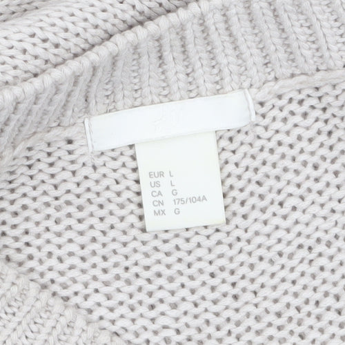 H&M Womens Beige Sleeveless Knit Vest Jumper Size L