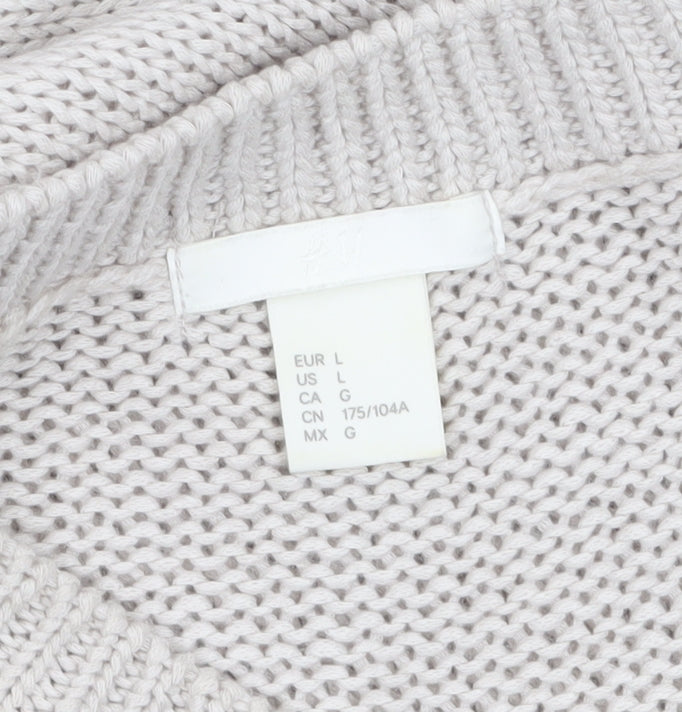 H&M Womens Beige Sleeveless Knit Vest Jumper Size L