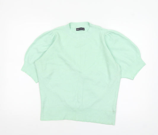 Marks and Spencer Women's Green Puff Sleeve Knit Jumper Size 16