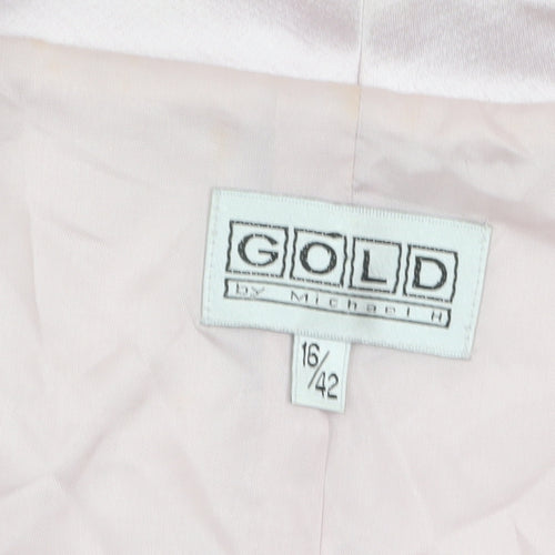 Gold by Michael H Pink Single-Breasted Women's Blazer Size 16