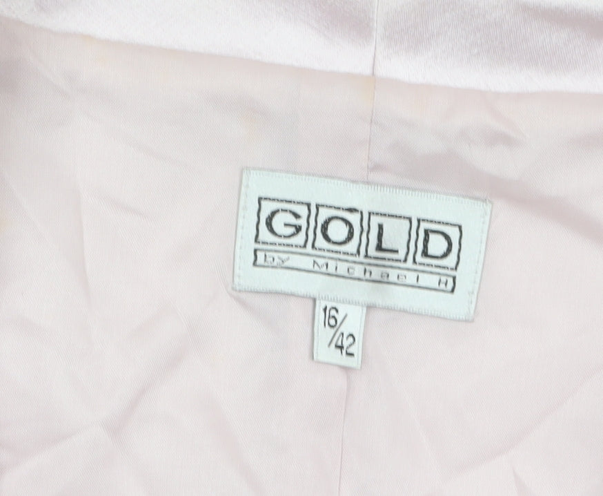 Gold by Michael H Pink Single-Breasted Women's Blazer Size 16