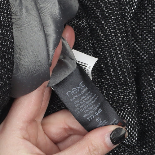 Next Women’s Grey Herringbone Blazer Size 12 Classic Single-Breasted Jacket
