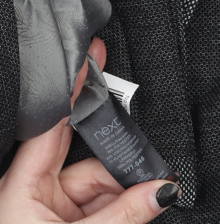 Next Women’s Grey Herringbone Blazer Size 12 Classic Single-Breasted Jacket