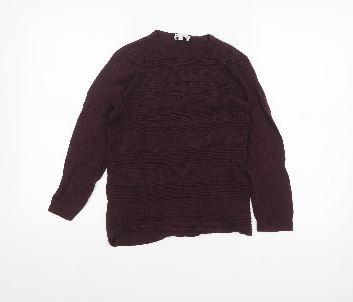Warehouse Women Purple Size 6 Crew Neck Knit Pullover Jumper