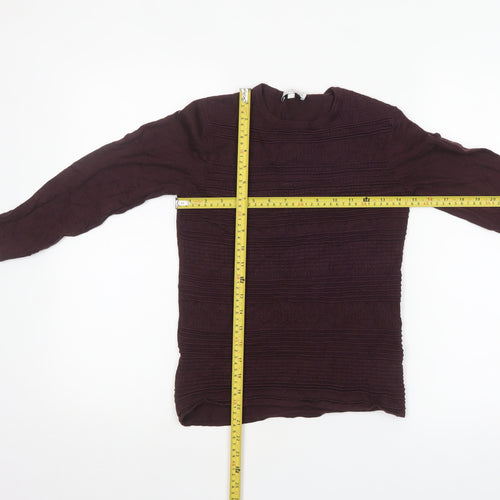 Warehouse Women Purple Size 6 Crew Neck Knit Pullover Jumper