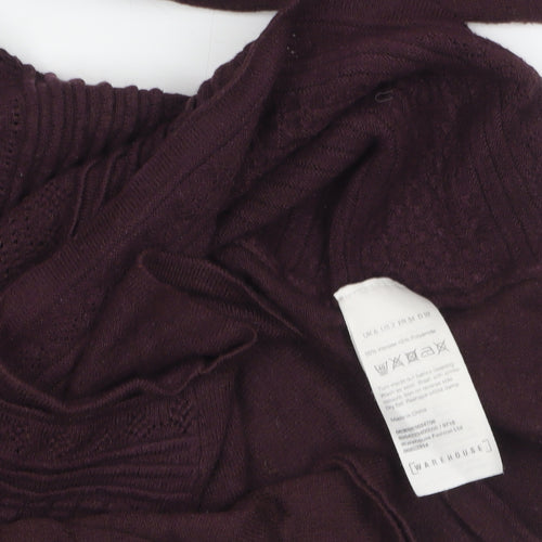 Warehouse Women Purple Size 6 Crew Neck Knit Pullover Jumper